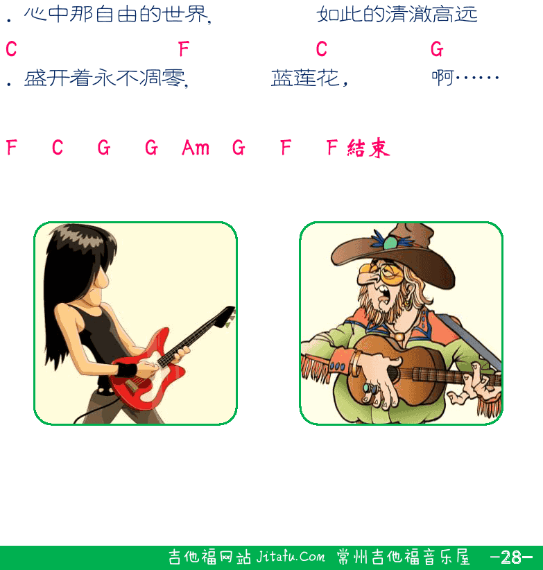 民谣弹唱超简谱集 第28页  新回心转意  蓝莲花  [右下]