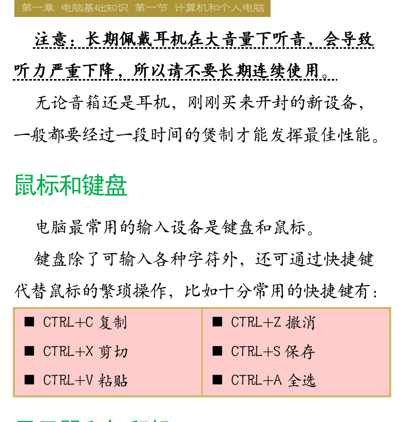Cakewalk电脑音乐制作教程 第5页  鼠标和键盘  显示器和打印机  [右上]