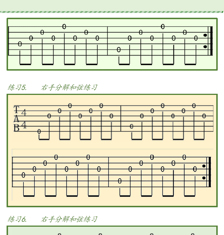 古典吉他初级教程 第29页  分解和弦练习  [右上]