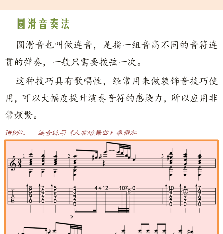 古典吉他高级教程 第11页  钟音奏法  Isaac_Albeniz-阿斯图里亚斯的传奇  圆滑音奏法  泰雷加-大霍塔舞曲  [右上]