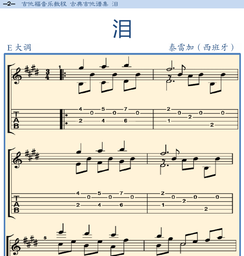 古典吉他谱集 第2页  [左上]
