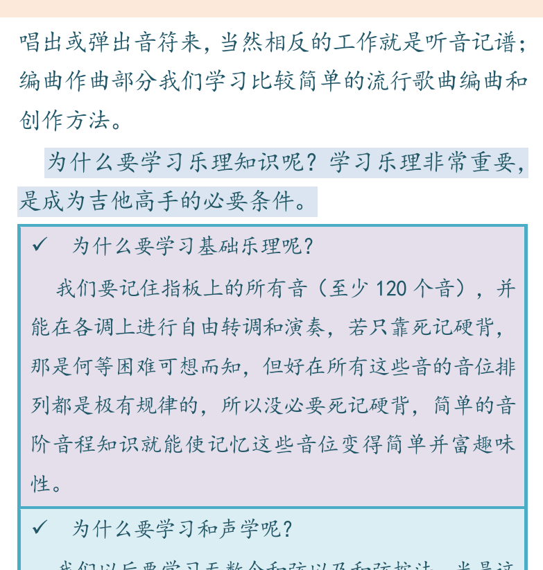 民谣吉他初级教程 第2页  第一节_学习内容  乐理知识  [右上]