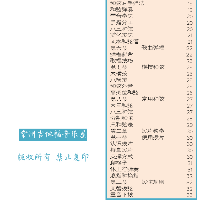 民谣吉他初级教程 第1页  [左下]