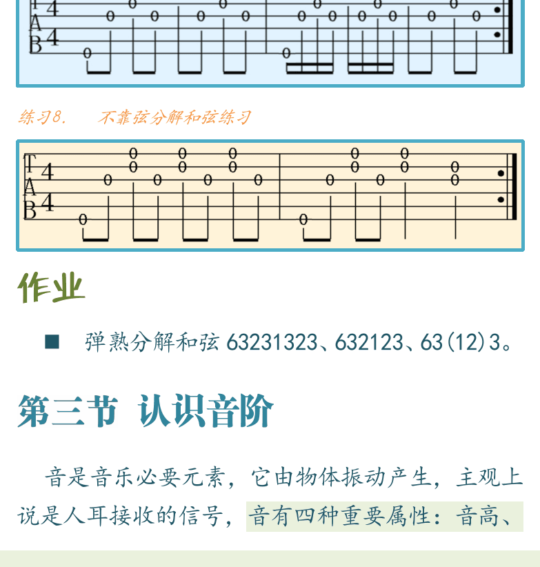 民谣吉他初级教程 第13页  第三节_认识音阶  [左下]
