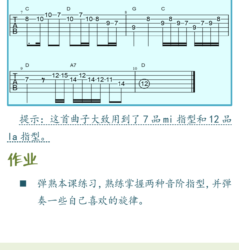民谣吉他初级教程 第55页  梁祝  第六章_指弹初步  第一节_连音技巧  击弦奏法  [左下]