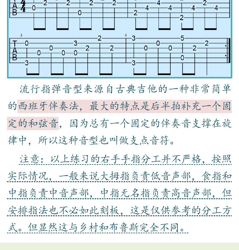 民谣吉他初级教程 第78页  古典指弹音型  流行指弹音型  无用的安慰  Cold_Comfort  [左下]