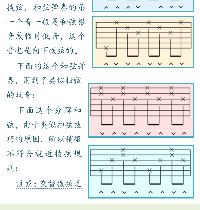 民谣吉他初级教程 第95页  就近拨弦  当心Take_Care  重音下拨  不要哭Dont_Cry  [左下]