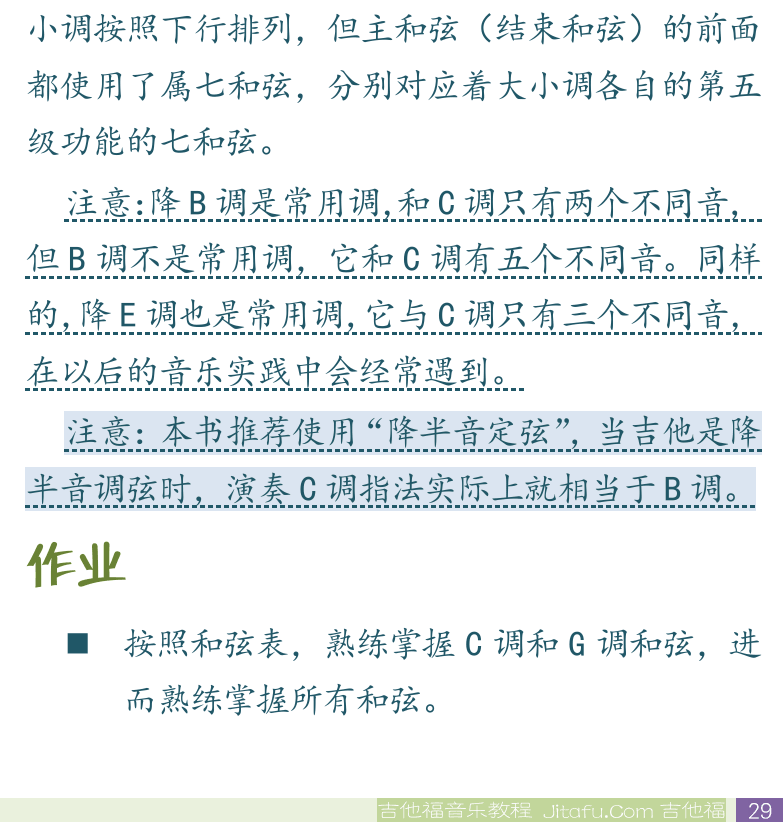 民谣吉他初级教程 第29页  三和弦表  [右下]
