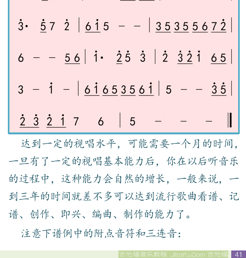 民谣吉他初级教程 第41页  反复记号  简谱视唱  [右下]
