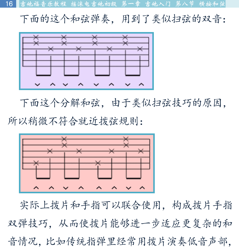 摇滚电吉他初级教程 第16页  和弦简化按法  第八节_横按和弦  [左上]