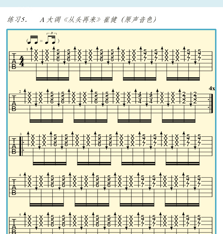 摇滚电吉他初级教程 第36页  赤裸裸  单音哑音  连复段  从头再来  Smells_Like_Teen_Spirit  [右上]
