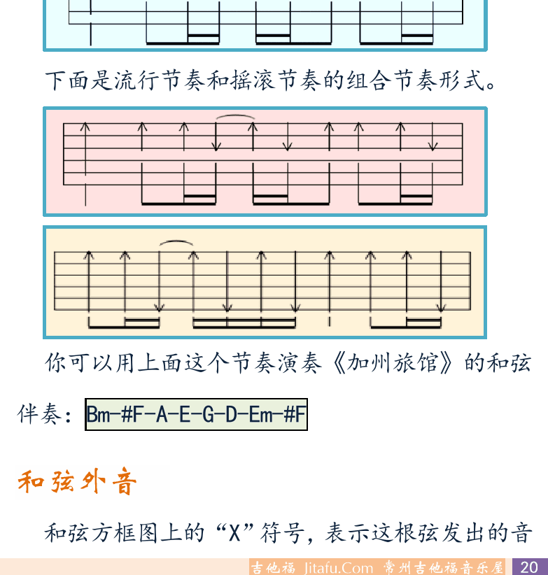 摇滚电吉他初级教程 第20页  流行节奏  和弦外音  [右下]