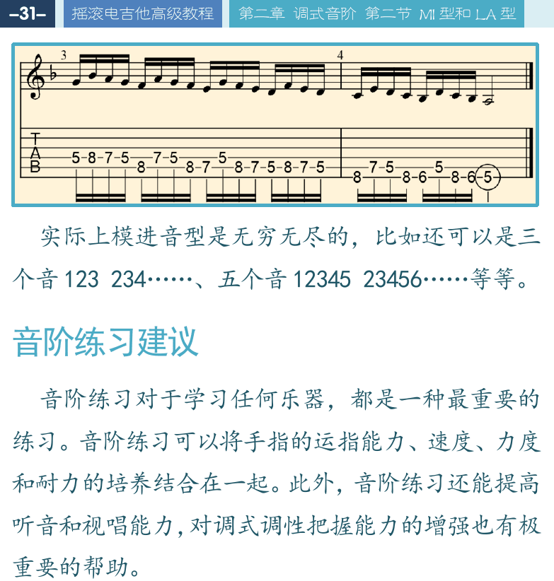 摇滚电吉他高级教程 第31页  音阶练习建议  旋律弹奏  Sweet_Child_O__Mine  Yesterday  [左上]