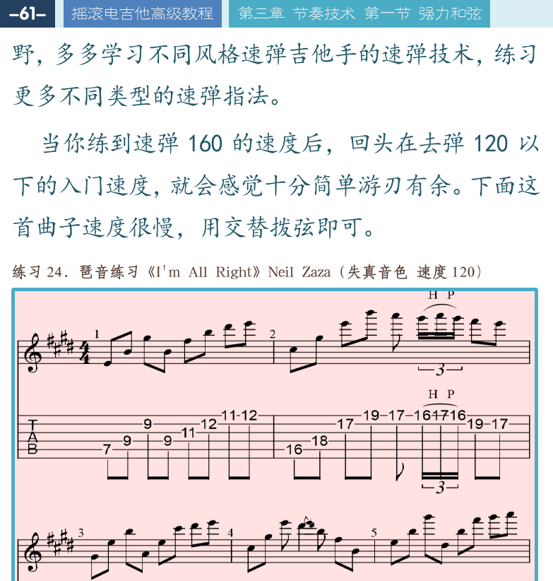 摇滚电吉他高级教程 第61页  I_m_All_Right  第三章_节奏技术  第一节_强力和弦  五和弦结构  [左上]