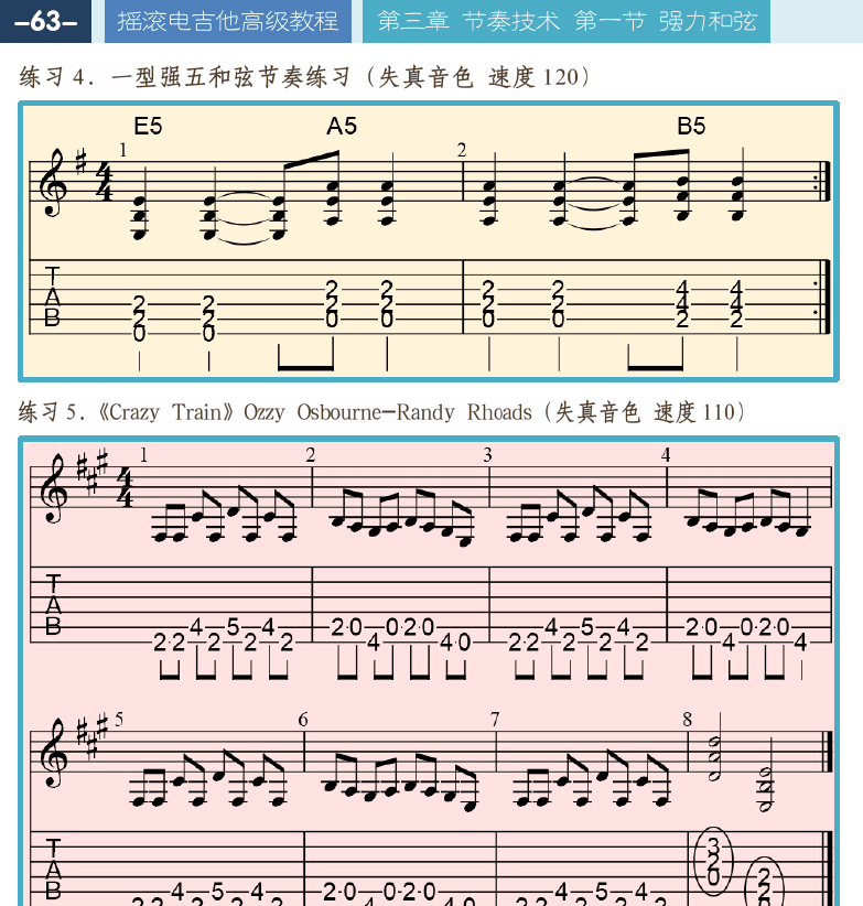 摇滚电吉他高级教程 第63页  Crazy_Train  休止符消音  [左上]