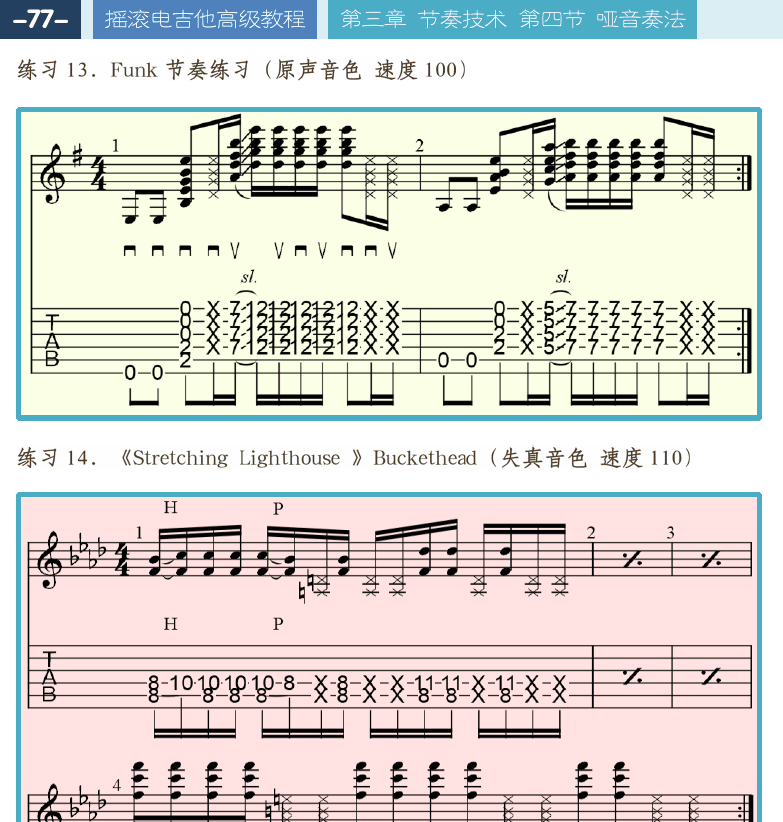 摇滚电吉他高级教程 第77页  Stretching_Lighthouse  我开始摇滚了  [左上]