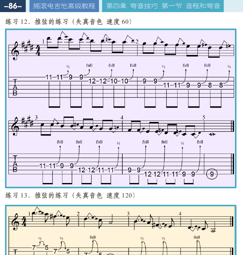 摇滚电吉他高级教程 第86页  微升推弦  小三度推弦  Sweet_Child_O__Mine  [左上]
