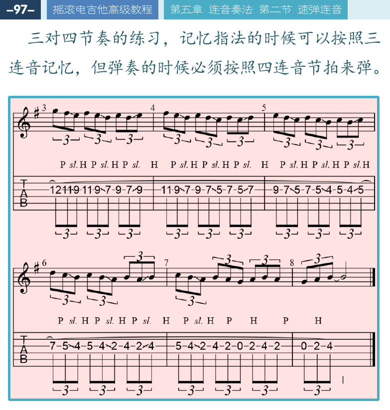 摇滚电吉他高级教程 第97页  五对四节奏  混合节奏  [左上]