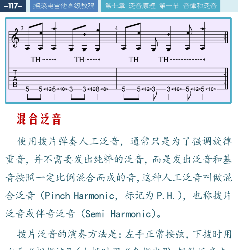 摇滚电吉他高级教程 第117页  混合泛音  [左上]