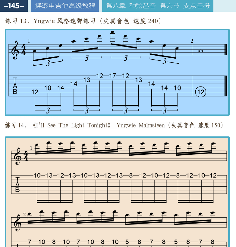 摇滚电吉他高级教程 第145页  I_ll_See_The_Light_Tonight  Rising_Force  [左上]