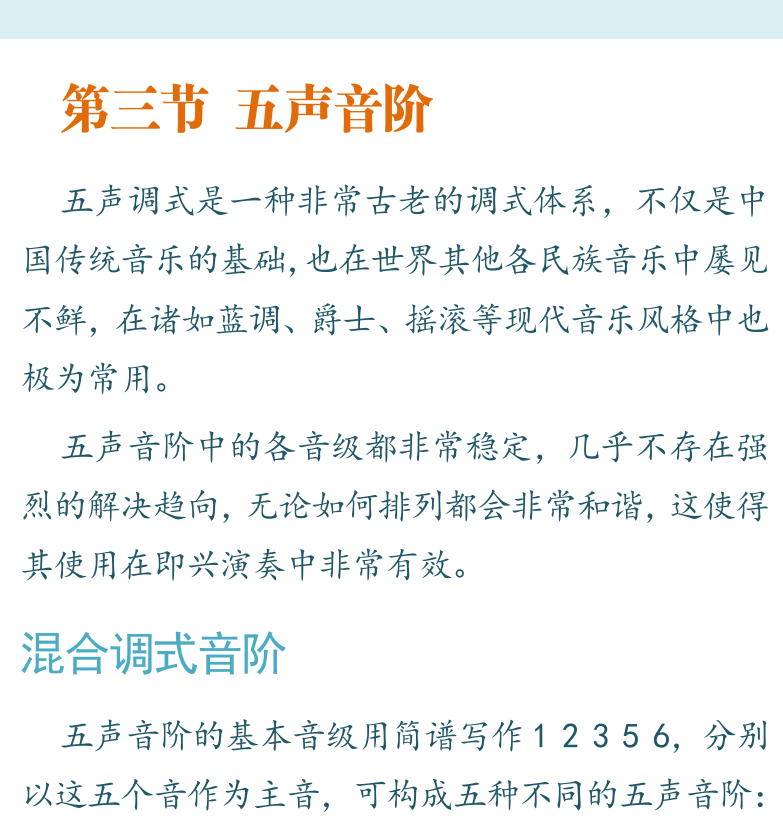 摇滚电吉他高级教程 第32页  第三节_五声音阶  混合调式音阶  [右上]