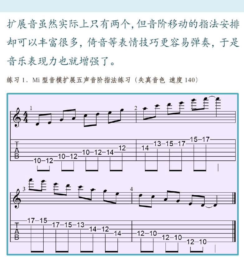 摇滚电吉他高级教程 第44页  第五节_音模音位扩展  MI型音模扩展  [右上]