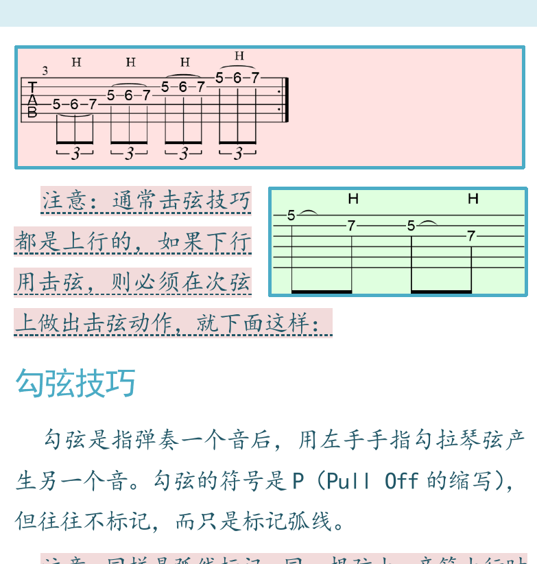 摇滚电吉他高级教程 第91页  击弦技巧  勾弦技巧  [右上]