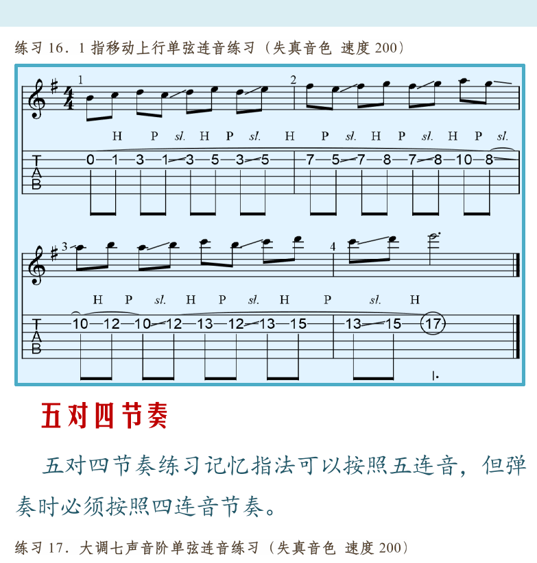 摇滚电吉他高级教程 第97页  五对四节奏  混合节奏  [右上]