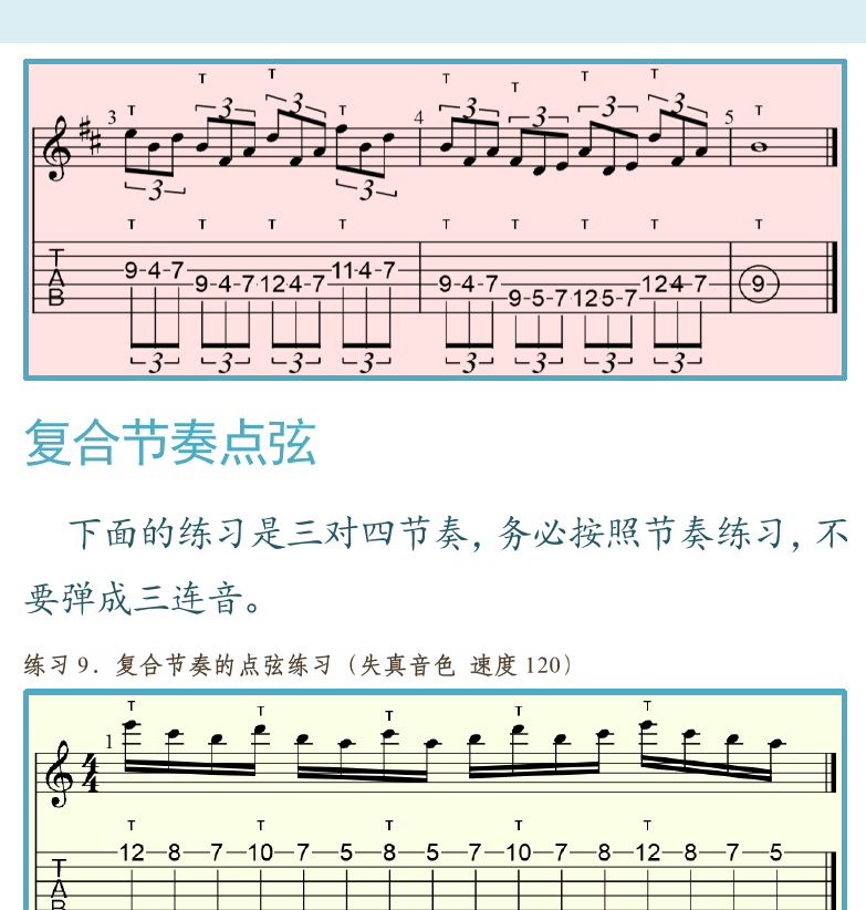 摇滚电吉他高级教程 第105页  复合节奏点弦  [右上]