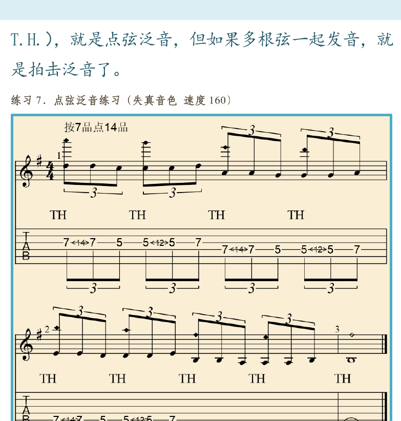 摇滚电吉他高级教程 第116页  敲击泛音  [右上]