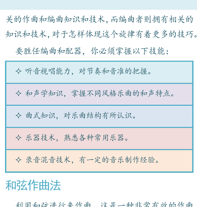 摇滚电吉他高级教程 第163页  编曲和配器  和弦作曲法  确定旋律主干  [右上]