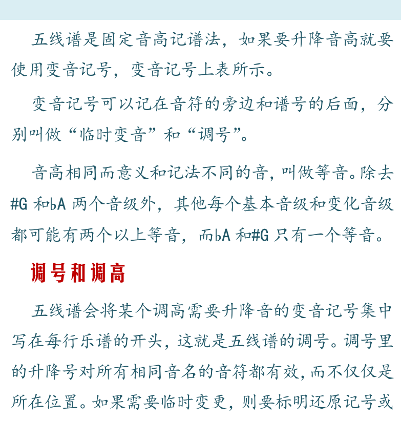 摇滚电吉他高级教程 第169页  谱表  变音记号  调号和调高  吉他五线谱  [右上]