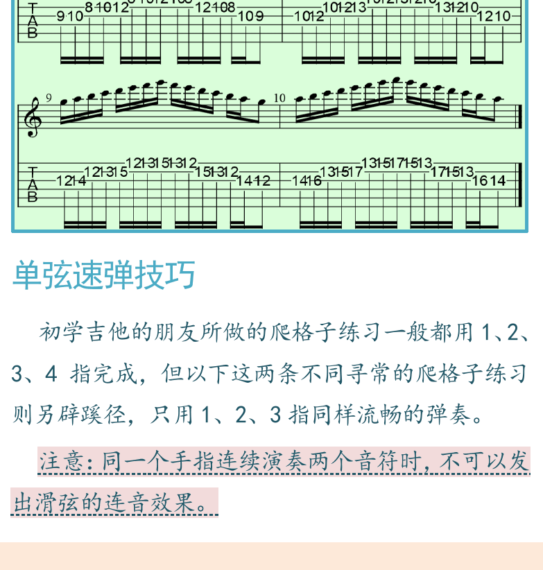 摇滚电吉他高级教程 第57页  单弦速弹技巧  [左下]