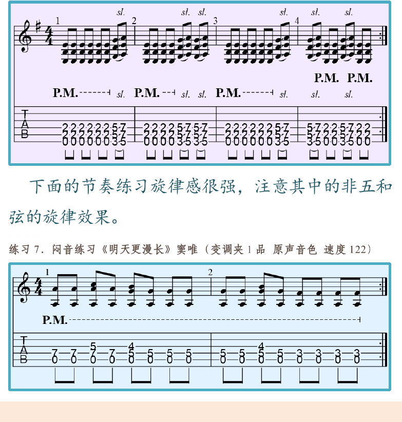 摇滚电吉他高级教程 第66页  那一年  强五和弦闷音  明天更漫长  Famous_Last_Words  朋克万岁  [左下]