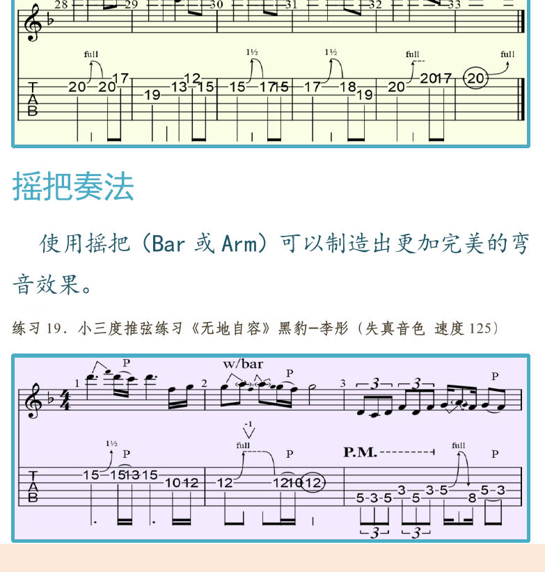摇滚电吉他高级教程 第89页  摇把奏法  无地自容  Nemo  [左下]