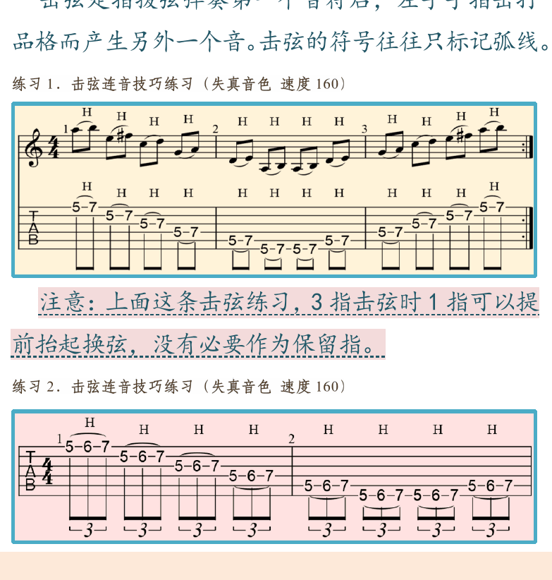 摇滚电吉他高级教程 第91页  击弦技巧  勾弦技巧  [左下]