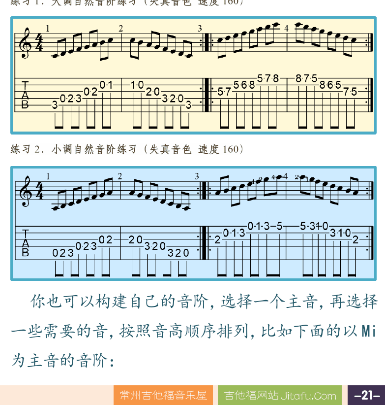 摇滚电吉他高级教程 第21页  第二章_调式音阶  第一节_音阶理论  音阶定义  [右下]
