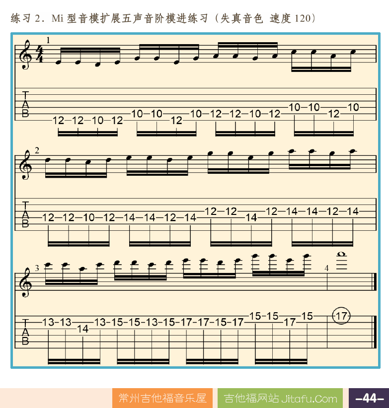 摇滚电吉他高级教程 第44页  第五节_音模音位扩展  MI型音模扩展  [右下]