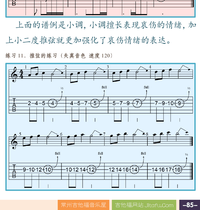 摇滚电吉他高级教程 第85页  级进推弦  大二度推弦  小二度推弦  Still_Got_The_Blues  [右下]