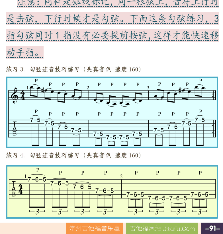 摇滚电吉他高级教程 第91页  击弦技巧  勾弦技巧  [右下]